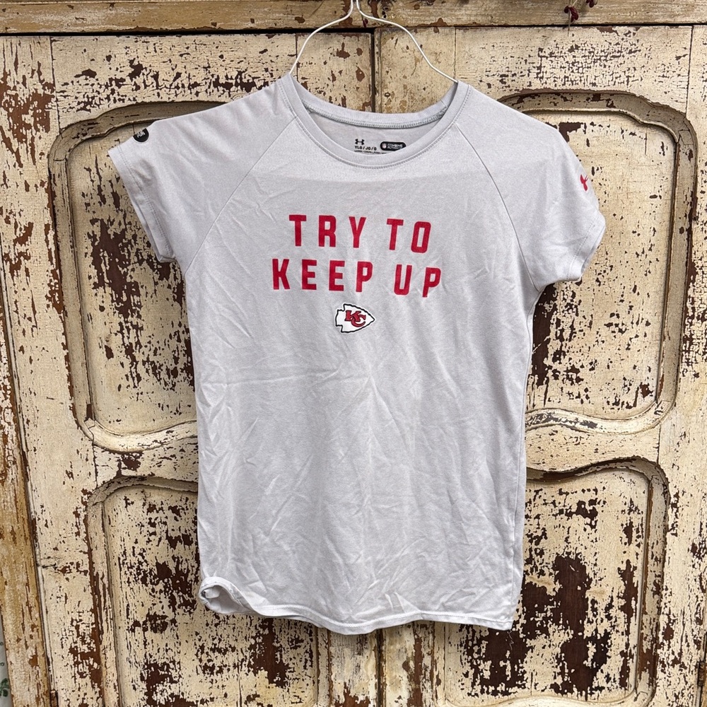 YL Under Armour Light Gray Cheifs T-Shirt